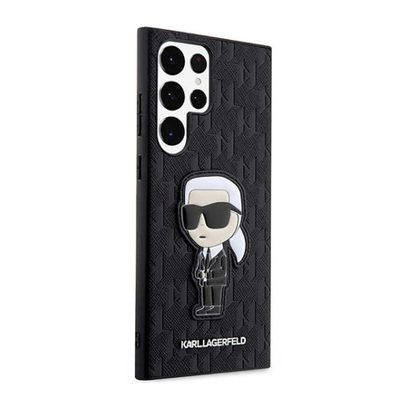 Karl Lagerfeld NFT Saffiano Monogram Ikonik - Étui Samsung Galaxy S23 Ultra (noir)