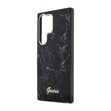 Guess Marble Collection - pouzdro pro Samsung Galaxy S23 Ultra (černé)
