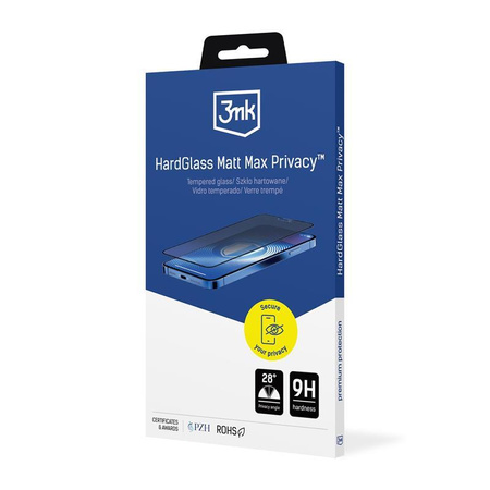 3mk HardGlass Matt Max Privacy - Mattes gehärtetes Glas mit Blickschutzfilter für iPhone 16 Pro
