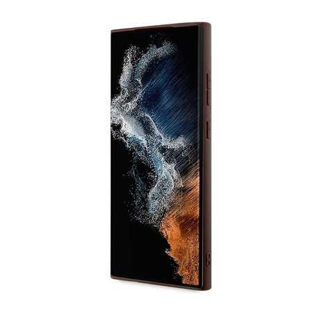 Guess 4G Printed Stripe - pouzdro pro Samsung Galaxy S23 Ultra (hnědé)