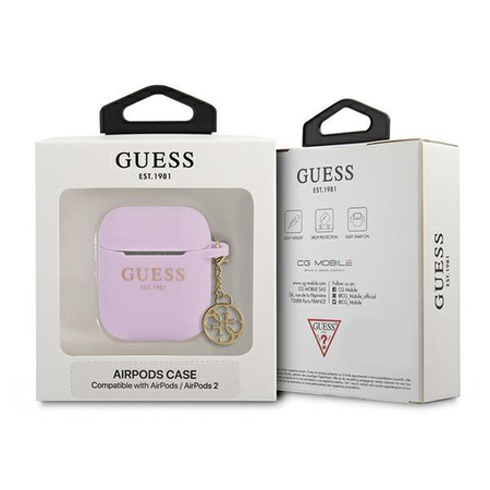 Guess 4G Charms Silikonhülle - AirPods Hülle (Lila)