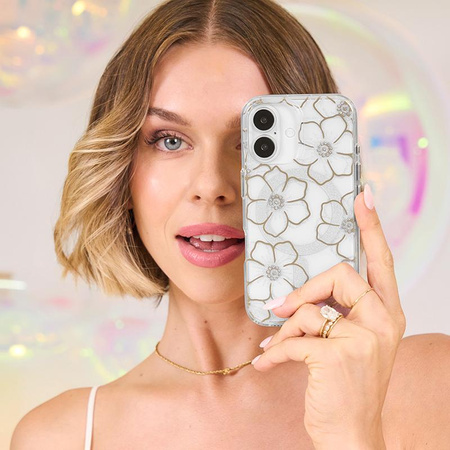 Case-Mate Floral Gems MagSafe - Case for iPhone 16 Plus (Gold)