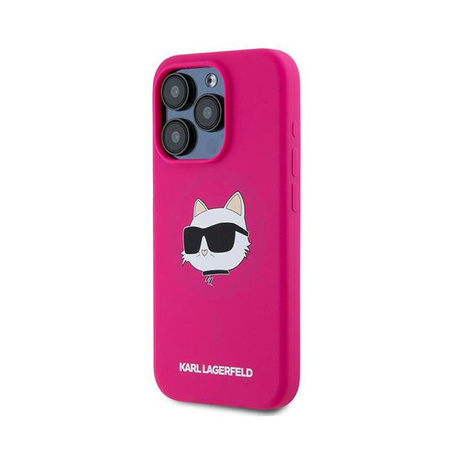 Karl Lagerfeld Silicone Choupette Head MagSafe - pouzdro pro iPhone 15 Pro Max (růžové)
