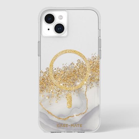 Case-Mate Karat MagSafe - iPhone 15 Plus Hülle mit Gold verziert (Marmor)