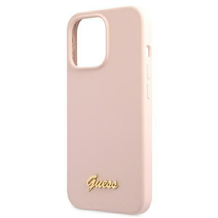 Étui Guess Silicone Script MagSafe - iPhone 13 Pro (rose)