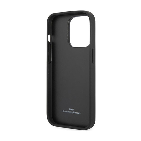 BMW Leather steppelt - iPhone 14 Pro tok (fekete)
