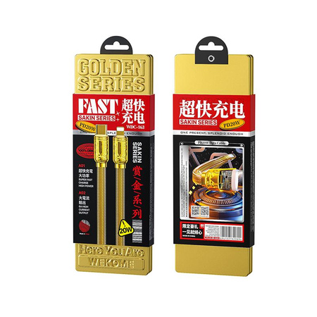 WEKOME WDC-163 Sakin Series - Câble de connexion USB-C vers Lightning PD 20W 1 m (Gold)