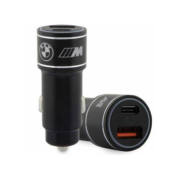 BMW M Edition - Gyors töltés USB-C és USB-A PD 18W + QC 3.0 18W autós töltő (fekete)