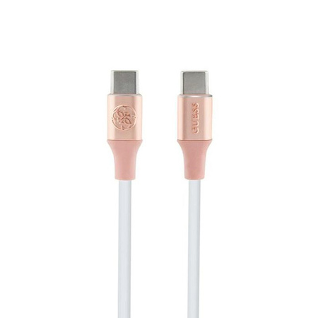 Guess Ebossed Logo - USB-C auf USB-C Schnellladekabel 1.5m (rosa)