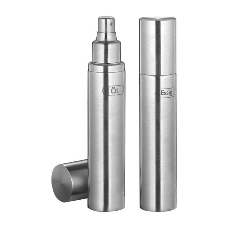 Küchenprofi Tavola - Stainless Steel Spray Bottle Set for Vinegar and Oil 0.11 l 4×19 cm Set of 2