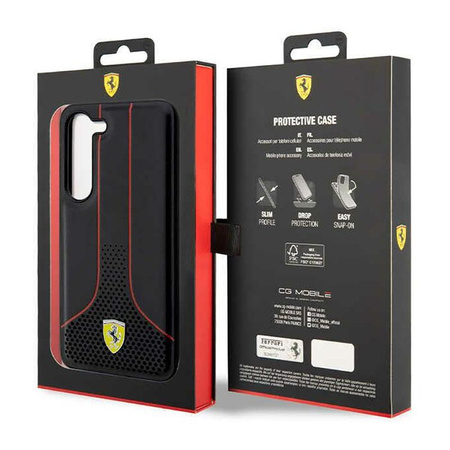 Ferrari Perforated 296P Collection - pouzdro pro Samsung Galaxy S23 (černé)