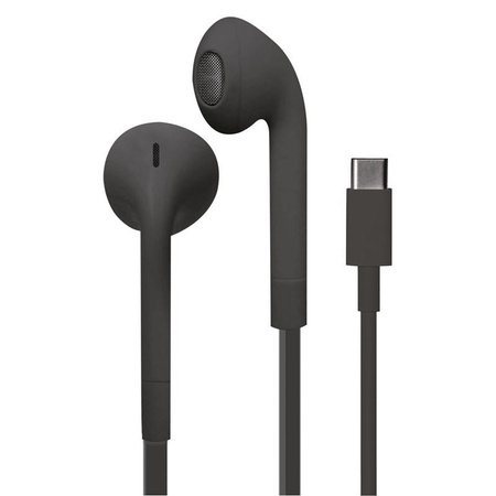 Stereofonní sluchátka PURO ICON - sluchátka s plochým kabelem USB-C, mikrofonem a dálkovým ovládáním (černá)