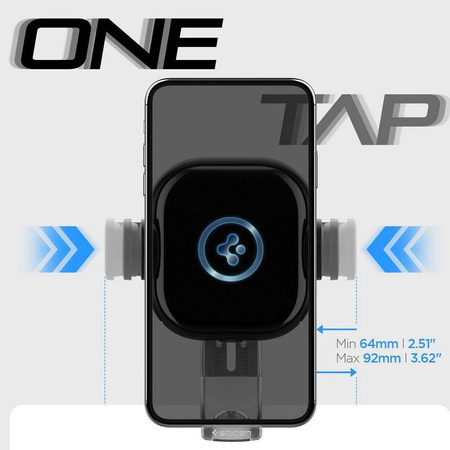 Spigen UTS35W OneTap OneTap - Autós tartó 15W-os vezeték nélküli töltéssel (fekete)