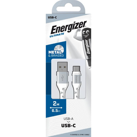 Energizer Ultimate - Propojovací kabel USB-A na USB-C 2 m (bílý)