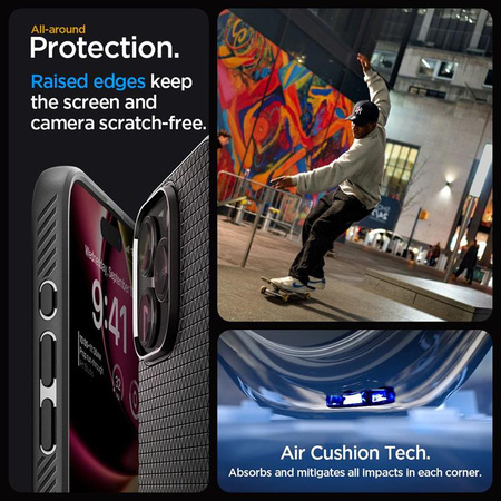 Spigen Liquid Air - Schutzhülle für iPhone 15 Pro Max (Mattschwarz)