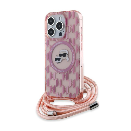 Karl Lagerfeld IML Crossbody Monogram Karl & Choupette Head MagSafe - iPhone 15 Pro Case (pink)