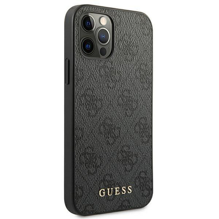 Guess 4G Metal Gold Logo - pouzdro pro iPhone 12 Pro Max (šedé)
