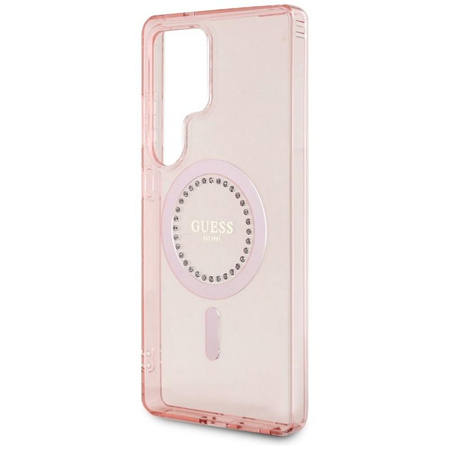 Guess Rhinestones Printed Classic Logo MagSafe - Case for Samsung Galaxy S25 Ultra (pink)
