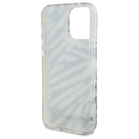 Karl Lagerfeld IML Zebra Pattern & Cord - Coque pour iPhone 16 Pro Max (noir)