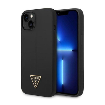 Guess Silicone Triangle Logo - pouzdro pro iPhone 14 Plus (černé)
