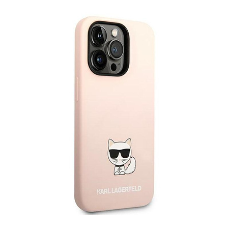 Karl Lagerfeld Choupette Body - pouzdro pro iPhone 14 Pro Max (světle růžové)