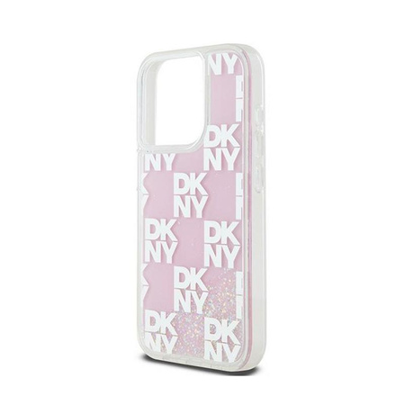 DKNY Liquid Glitter Multilogo - iPhone 15 Pro Tasche (rosa)