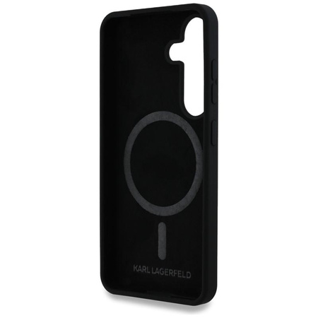Karl Lagerfeld Silikon Doppelköpfe und Kreis MagSafe - Samsung Galaxy S25 Fall (schwarz)