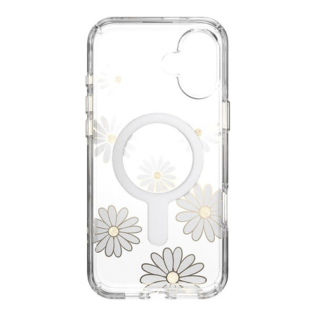 Speck Presidio Lux ClickLock & MagSafe - Hülle iPhone 16 Plus (Sunshine Daisies / Clear / Gold)