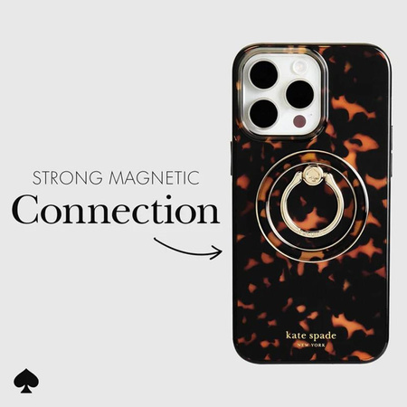 Kate Spade New York mágneses gyűrűtartó - MagSafe ujjtartó állvány funkcióval (Tortoiseshell)