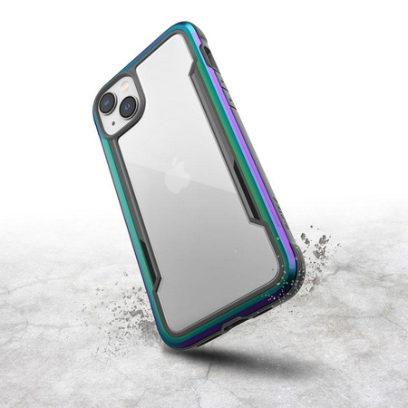 X-Doria Raptic Shield - Coque en aluminium pour iPhone 14 Plus (Testé en chute 3m) (Iridescent)