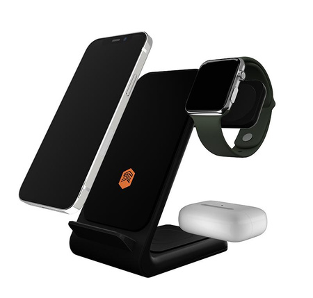 STM ChargeTree Swing - 3 az 1-ben vezeték nélküli töltő iPhone-hoz, AirPodshoz és Apple Watch-hoz (fekete)