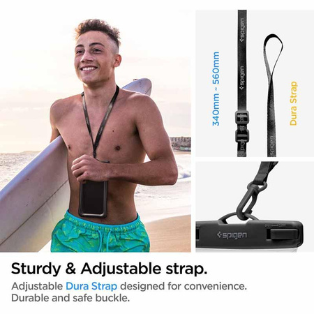 Spigen A610 Universal Waterproof Float Case - Étui pour smartphones jusqu'à 6,9" (Noir)