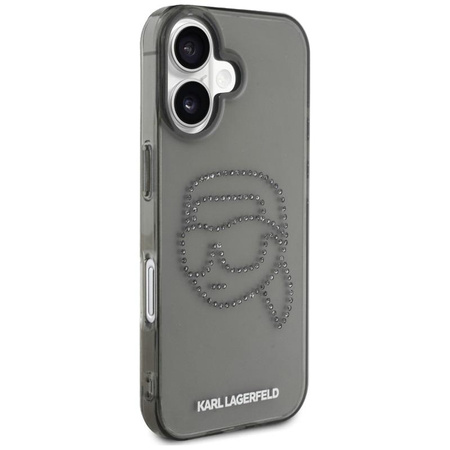 Karl Lagerfeld IML Rhinestones Karl Head - Pouzdro pro iPhone 16 (černé)