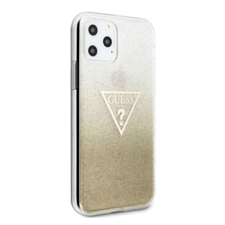 Pouzdro Guess Solid Glitter Triangle - iPhone 11 Pro Max (zlaté)