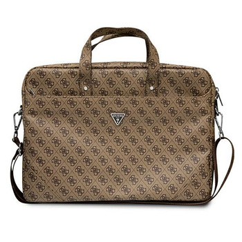 Guess Saffiano 4G Triangle Logo Computer Bag - 16" Notebook Bag (brown)