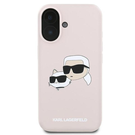 Karl Lagerfeld Silicone Double Heads Print MagSafe - iPhone 16 Plus Case (pink)