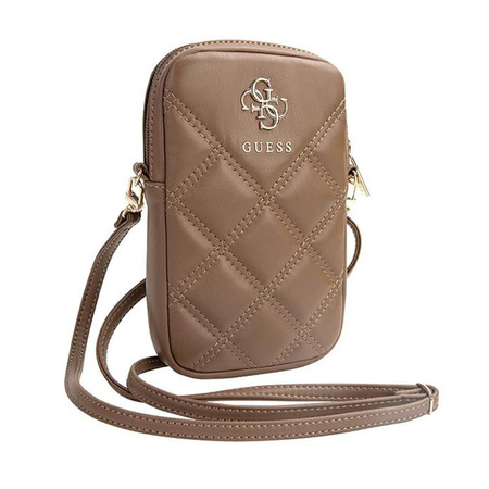Guess Zip Quilted 4G - Phone Bag (brown)