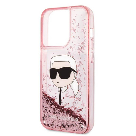 Karl Lagerfeld Liquid Glitter NFT Karl's Head - iPhone 14 Pro Max Case (pink)