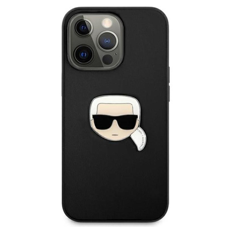 Karl Lagerfeld PU Leder Karl's Head Metall - iPhone 13 Pro Tasche (schwarz)