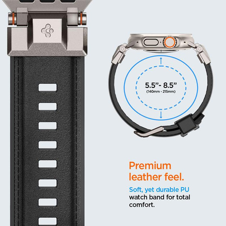 Spigen DuraPro Armor PU - Bracelet pour Apple Watch 42/44/45/49 mm (noir)
