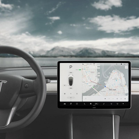 Moshi iVisor AG - Matowa folia ochronna na ekran konsoli centralnej Tesla Model 3/Y (Black/Clear Matte)