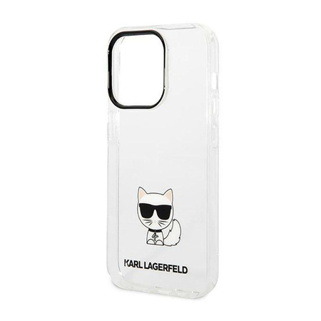 Karl Lagerfeld Choupette Body - pouzdro pro iPhone 14 Pro Max (průhledné)