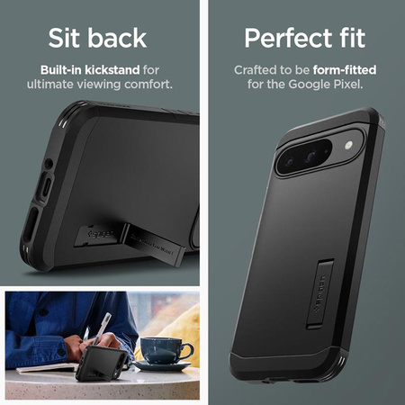 Spigen Tough Armor - Étui pour Google Pixel 9 / 9 Pro (Noir)