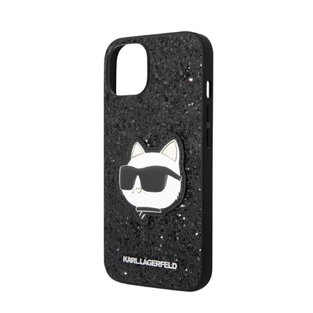 Karl Lagerfeld NFT Glitter Choupette Patch - Coque iPhone 14 (noir)