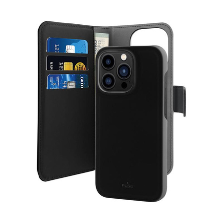 PURO Geldbörse abnehmbar - 2-in-1 iPhone 14 Pro Max Tasche (schwarz)