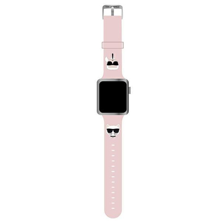 Karl Lagerfeld Silikonový řemínek Karl & Choupette Heads pro Apple Watch 38/40/41 mm (růžový)