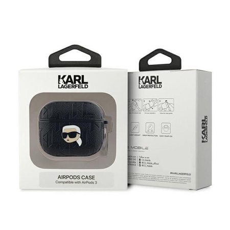 Karl Lagerfeld Monogram Karl Head - pouzdro na AirPods 3 (černé)