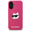 Karl Lagerfeld Silikon Choupette Kopf drucken MagSafe - iPhone 16 Fall (fuchsia)