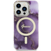 Guess Golden Marble MagSafe - iPhone 14 Pro Max Case (Purple)