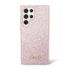 Guess Glitter Flakes Metal Logo Case -  Tasche für Samsung Galaxy S24 Ultra (rosa)